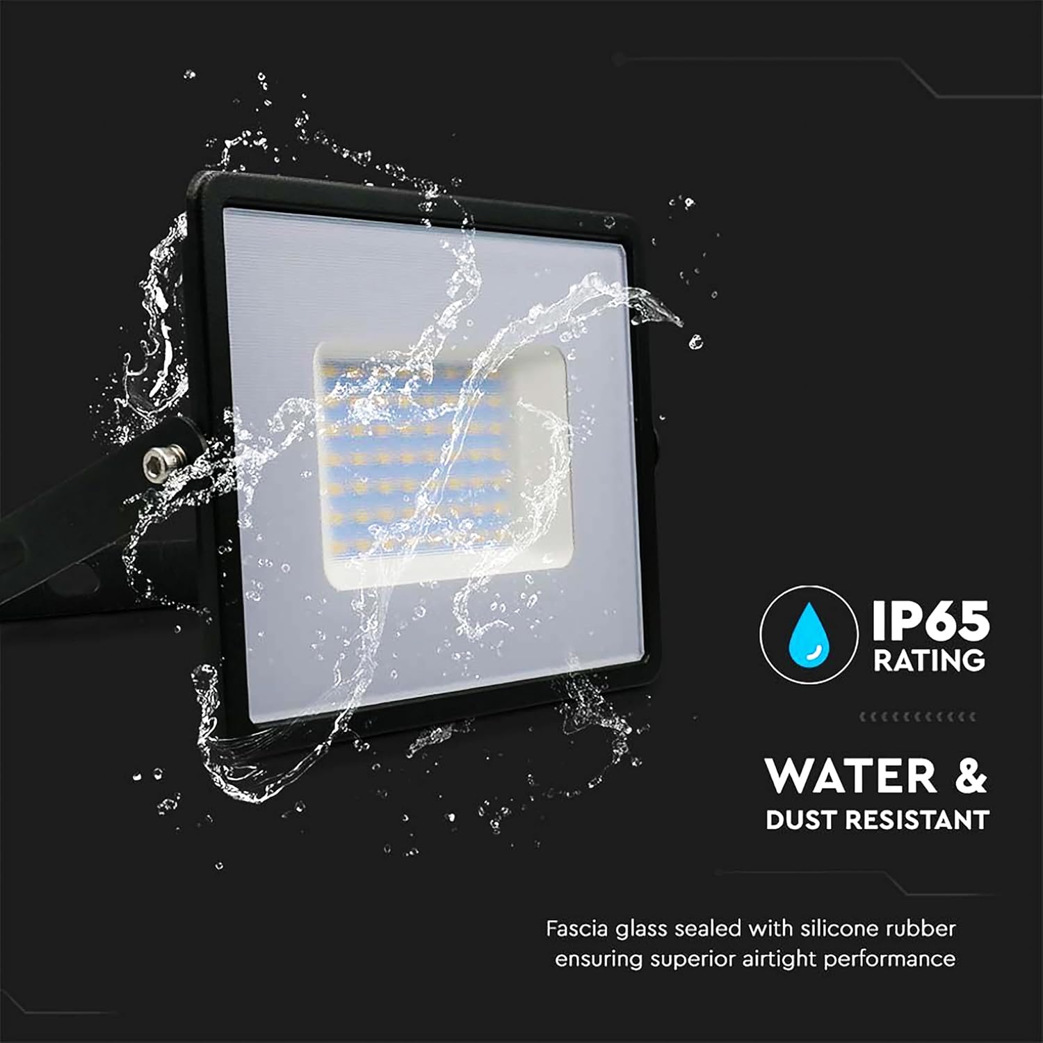 Construction robuste et étanchéité IP65 du projecteur LED V-TAC 100W