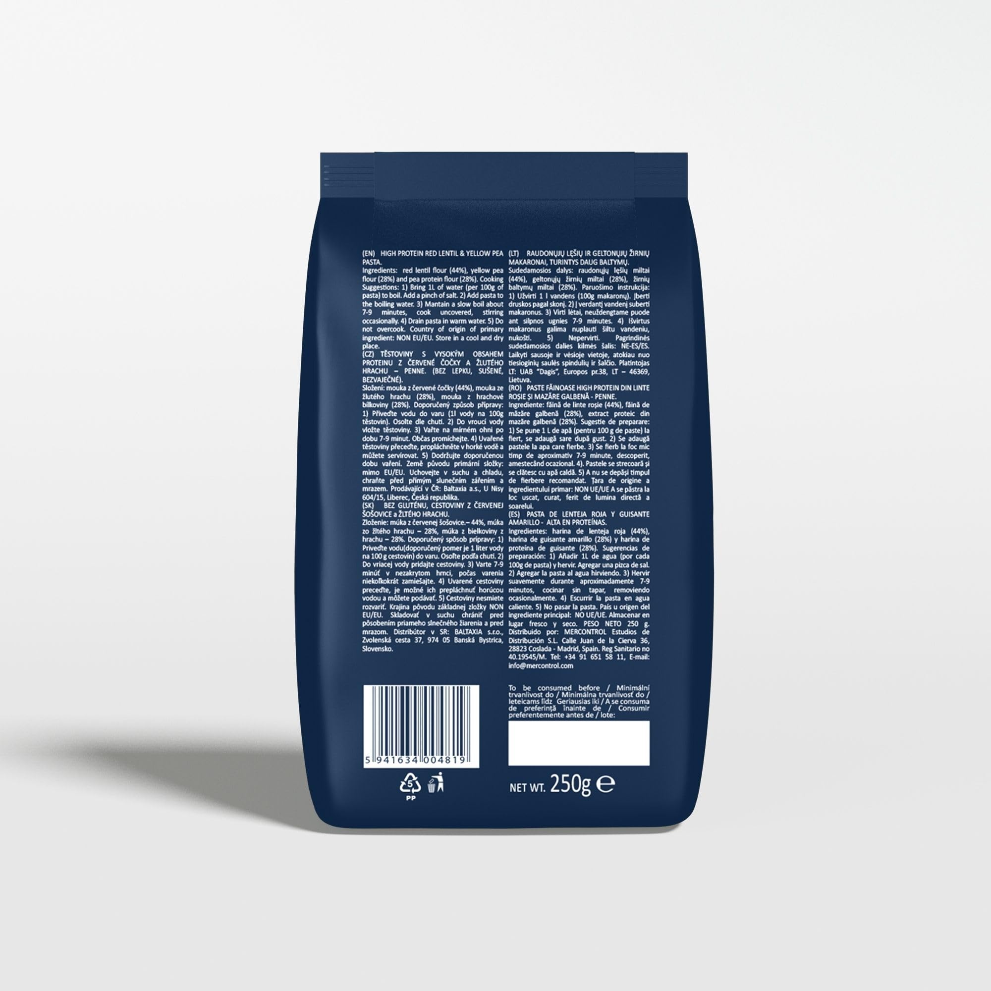 Sam Mills - Fussilli de Lenteja Roja y Guisante Amarillo - 250 g - Sin Gluten - Ideal para Dietas Veganas - Pasta de Legumbres - Alto Contenido en Fibra y Proteína