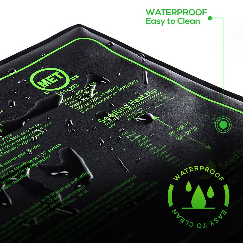 MET zertifizierte Heizmatte für Sämling, wasserdicht, langlebig, für Sämling, Wärmematte, warmes Hydrokultur-Heizkissen (121,9 x 50,8 cm)