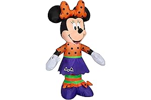 3.5 Ft Minnie Mouse Polka Dot Bat Halloween Airblown Inflatable Disney Halloween Decor