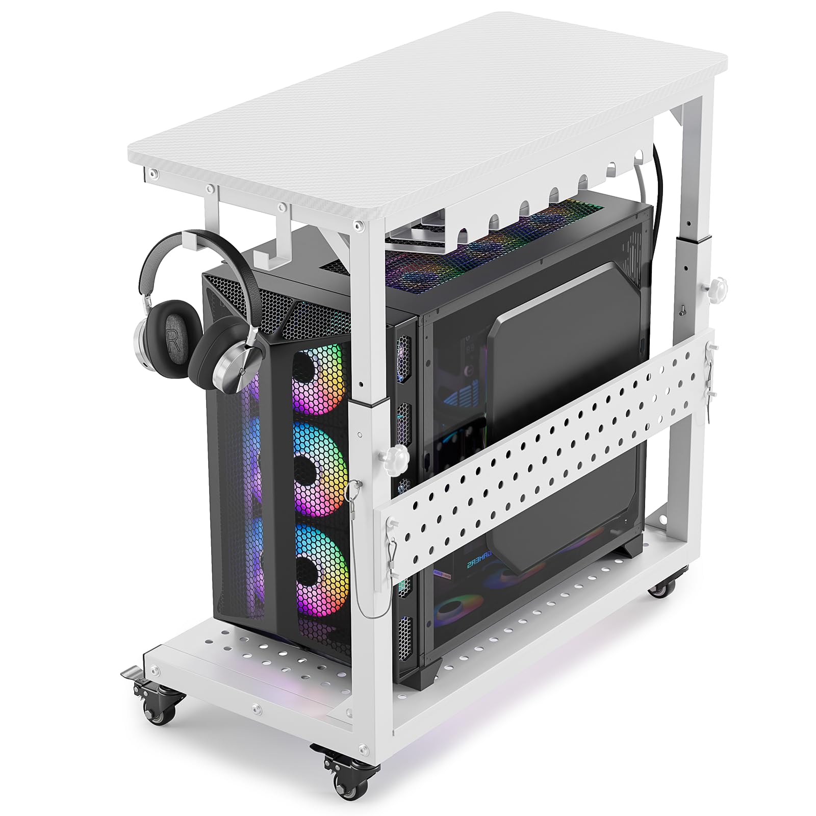 GreenForest Heavy Duty PC Stand, Gaming Computer Tower Cart with Wheels