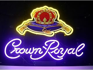 Crown Royal Neon Light Signs Home Beer Bar Pub Recreation Room Game Lights Windows Garage Wall Sign Glass Home Party Birthday Bedroom Bedside Table Decoration Gifts