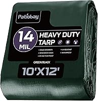 Vista 9 de Lona 6x8 pies, 10 mil lonas impermeables resistentes con ojales cada 23.6", lona de plástico gruesa, resistente a los rayos UV y al desgarro