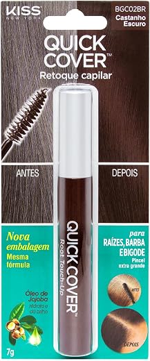 Kiss New York Retoque Capilar Gray Hair Brush-In Castanho Escuro