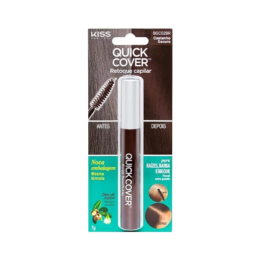 Kiss New York Retoque Capilar Gray Hair Brush-In Castanho Escuro
