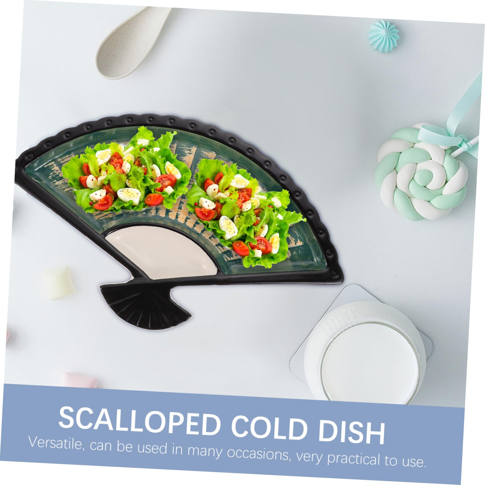 Céramique Verte Assiette de Sushis Style Japonerie, Sectorielle