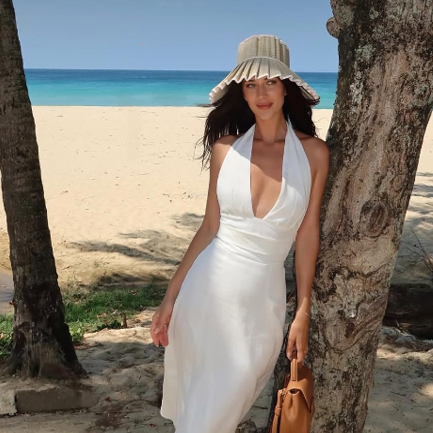New 2026 Women's Lorna Murray Hat, Reversible Straw Pleated Sun Hat, Wide Brim Foldable Casual Outdoor Pleated