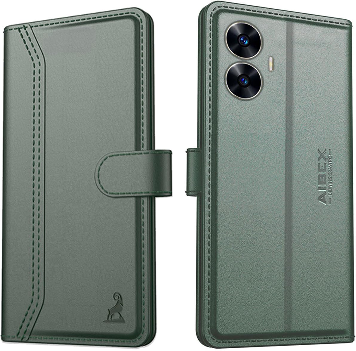 AIBEX ® Realme Narzo N55 / Realme C55 5G Flip Cover Leather Finish | Inside TPU with Card Pockets | Wallet Stand | Complete Protection Flip Case Green (B0C4YMBZ4T) Amazon Price History, Amazon Price Tracker