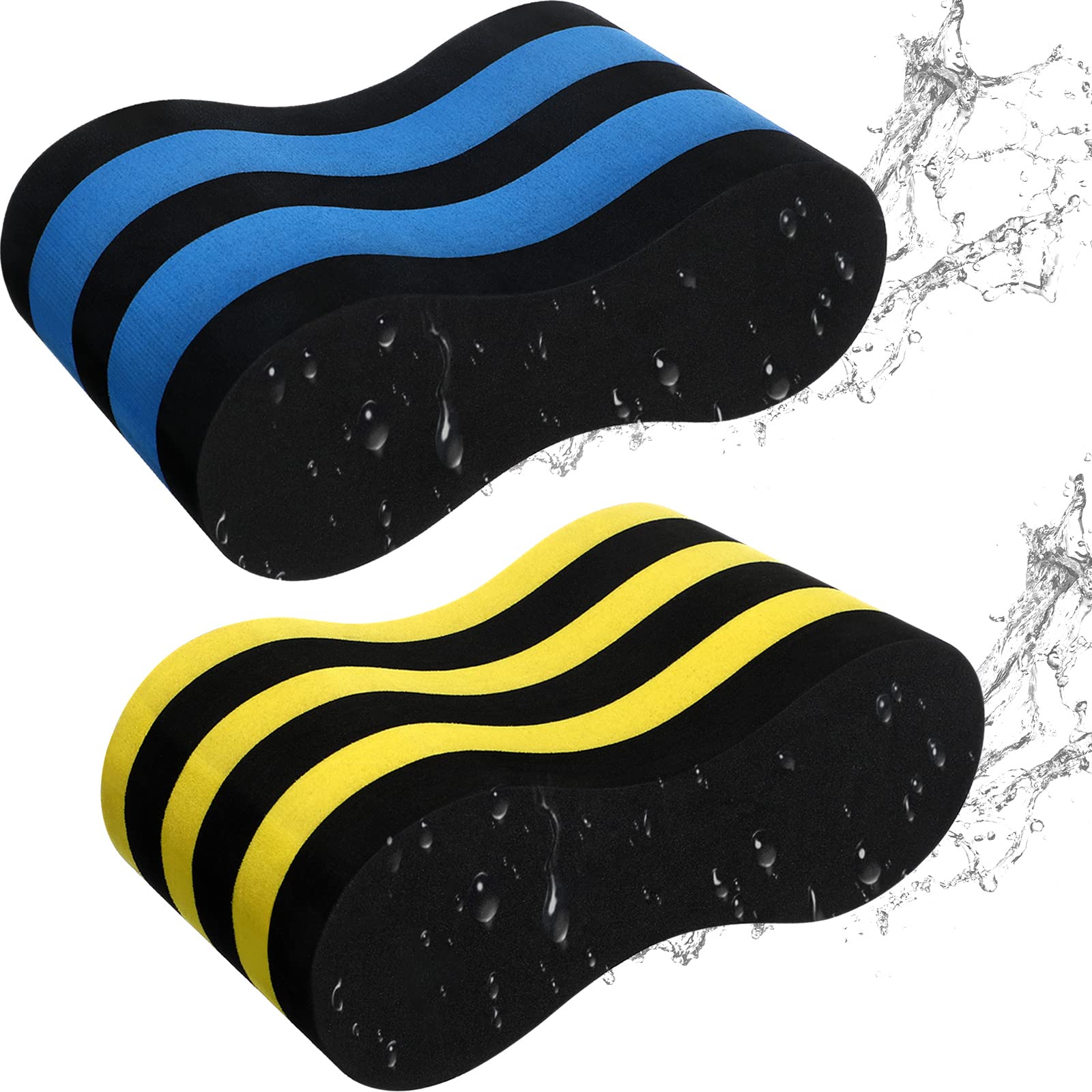 Junkin 2 Pcs 5 Layer Swimming Pull Buoy EVA Leg Float Swim Gear Lap Swim Accessories Pool Exercise Equipment for Adults Beginners Pool Training Aid, Legs and HIPS Support for Swimming