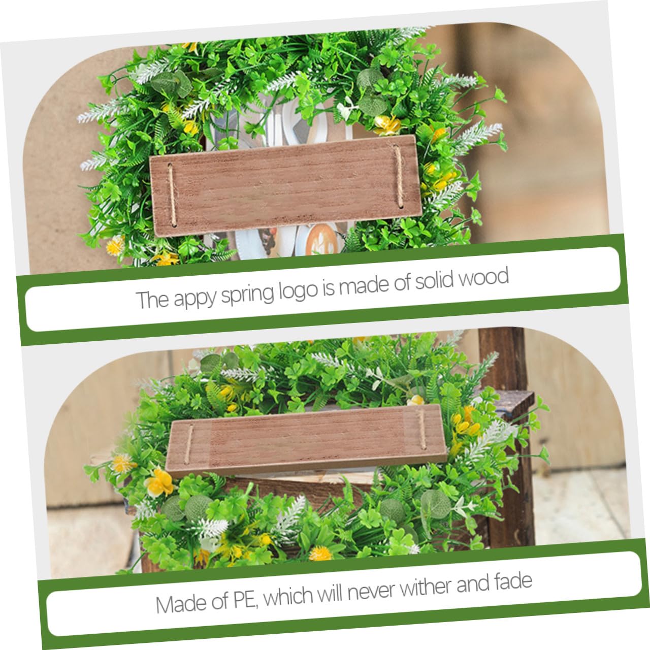 TOPBATHY Ghirlanda Primaverile A Foglie Con Fiori Finti Da Appendere Alla Porta D'ingresso