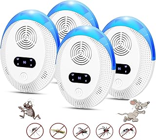 4 Pack Mosquito Repellent, Electronic Pest Repeller Plug in for Mice,Roach,Spider,Insects, Indoor Pest Control for Living Room, Office, Hotel (Mosquito Repellent 1)