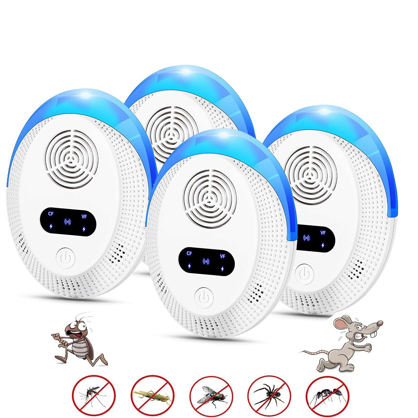 – 4 Pack Mosquito Repellent, Electronic Pest Repeller Plug in for Mice,Roach,Spider,Insects, Indoor Pest Control for Living Room, Office, Hotel (Mosquito Repellent 1)