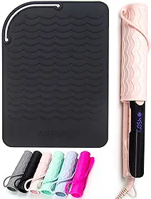 ANGENIL Tapete resistente ao calor para chapinhas, alisadores de cabelo e chapinhas - almofada de silicone e estojo de viagem para ferramentas de estilo de cabelo