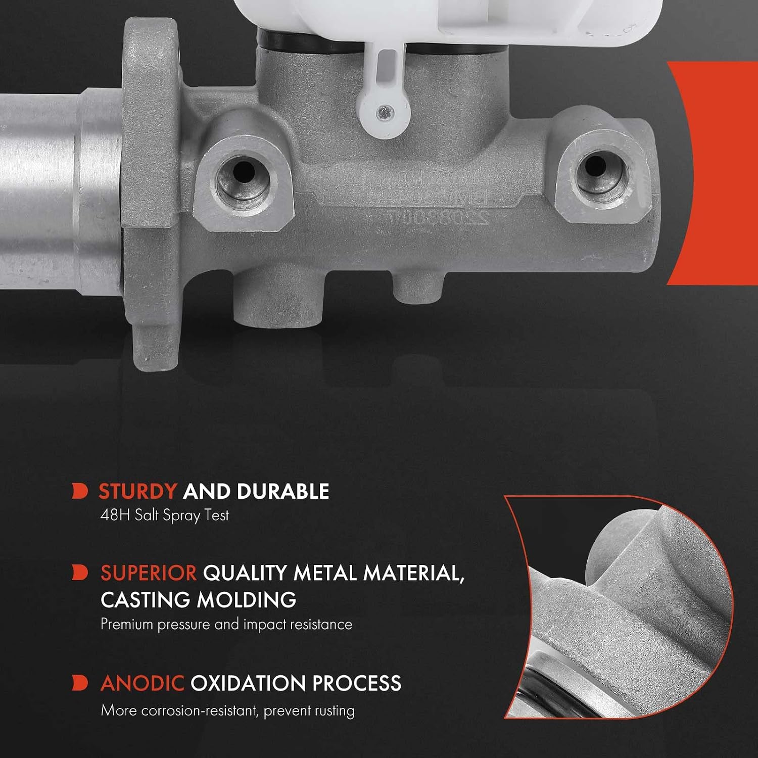 A-Premium Brake Master Cylinder with Reservoir and Sensor Compatible with Chrysler and Dodge Vehicles - 300 2005-2007, Magnum 2005-2007, Charger 2006-2007, With 3 Outlets - Replaces# 5139148AA,