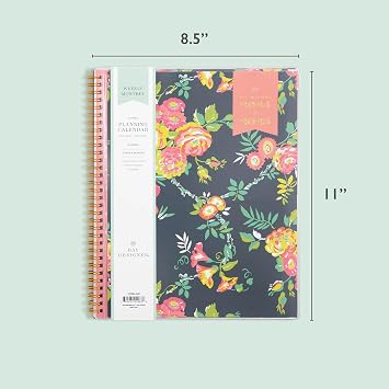 Blue Sky Day Designer for 2024-2025 Academic Year Weekly and Monthly Planner, 8.5 x 11, Flexible Cover, Wirebound, Peyton Navy (107924-A25)