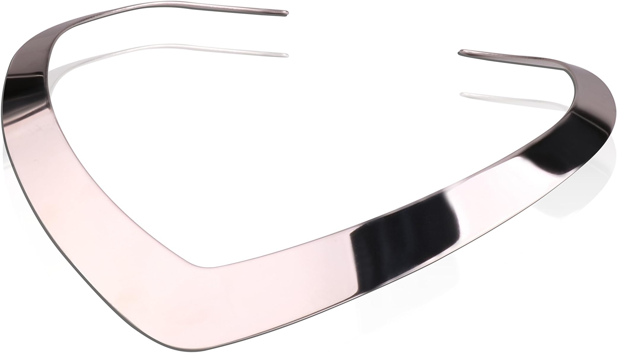 Carfeny Silver Choker Necklaces for Women,Love Heart Shaped End Open Adjustable Statement Necklace