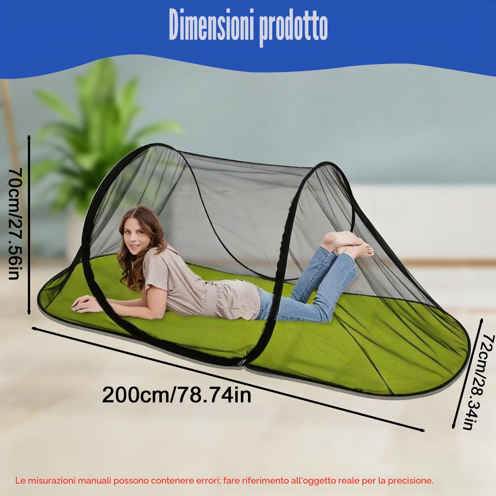 Zanzariera da viaggio pop up, zanzariera pop up, zanzariera pop-up, zanzariera pieghevole per la testa, per biancheria da letto, campeggio, viaggi