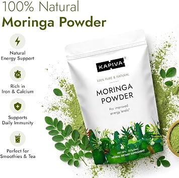 Kapiva Moringa Powder 8 oz | Pure Moringa Oleifera Leaf Powder | Natural Superfood Powder | Authentic Indian Origin | Gluten Free, Non-GMO | Smoothies, Juices & Daily Wellness