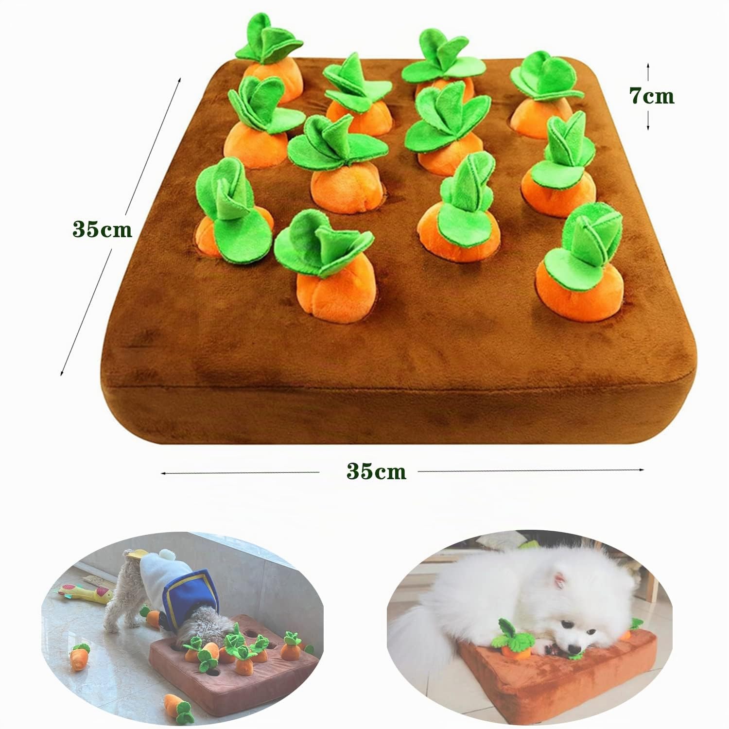 Celawork Giocattolo Interattivo Intelligente per Cane, Giocattolo Interattivo in Peluche a Forma di Carota, Tappeto per Annusare per Cani, Giocattolo per Cani, Tappeto per Annusare in Intelligenza per