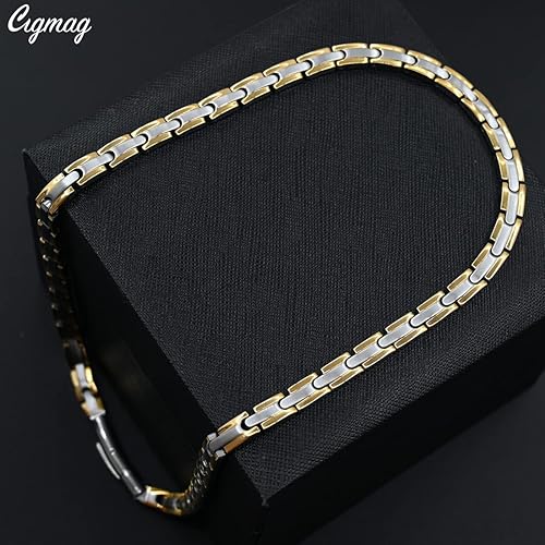 Miniatura 8 de Collar de titanio para hombres y mujeres, collar magnético para aliviar el dolor, dolores de cabeza, migraña, hombros, fuerza de espalda, collar de
