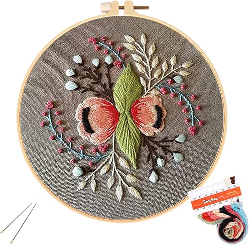 Louise Maelys Botanical Embroidery Kit for Beginners Stamped DIY Craft