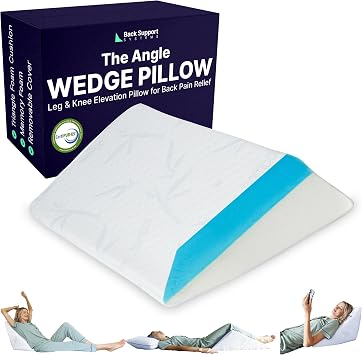 Back Support Systems The Angle Wedge Pillow Leg & Knee Pillow Wedge for Sciatica Pain Relief, Body Pain, Lumbar Decompression Triangle Foam Cushion Bed Bolster for Lower Back Support, Small