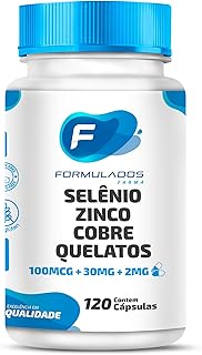 Selênio 100mcg, Zinco 30mg e Cobre 2mg Quelatos 120 Cápsulas