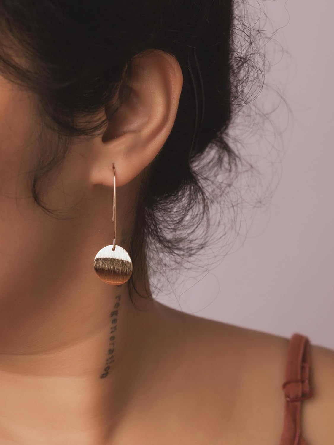 MINACHI Vintage Gold Plated Disc Dangle Drop Earrings, Vintage Boho Statement Jewelry Gift for Women