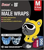 Vista 6 de Dono Pañales desechables para perros machos, pañales más anchos para cachorros, bandas para el vientre macho, superabsorbentes, ajuste a prueba
