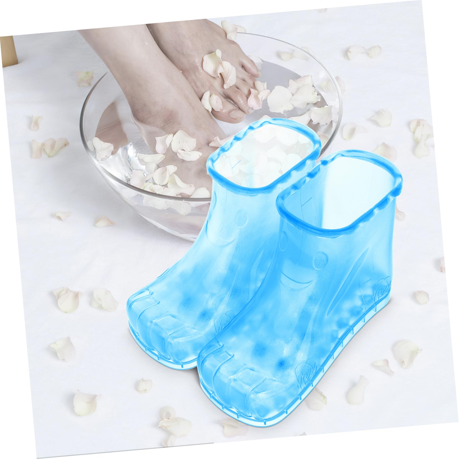 LIFKOME Zapatos para Baño de Pies Azules con Masaje Cubeta Portátil para Remojo y Lavado Botas de Pedicura Antideslizantes para Familiar Casa