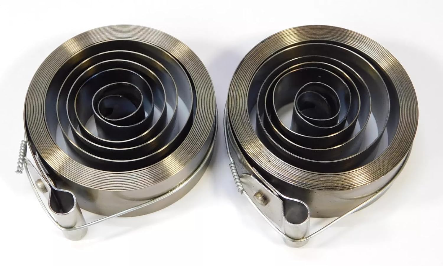 Clock Mainspring 3/4" x 0.016" x 96" Loop End for Antique 8-Day Clocks | 2-Piece Replacement Pack | Precision-Crafted Brass Coil (Compatible with Hermle, Kieninger, Urgos)