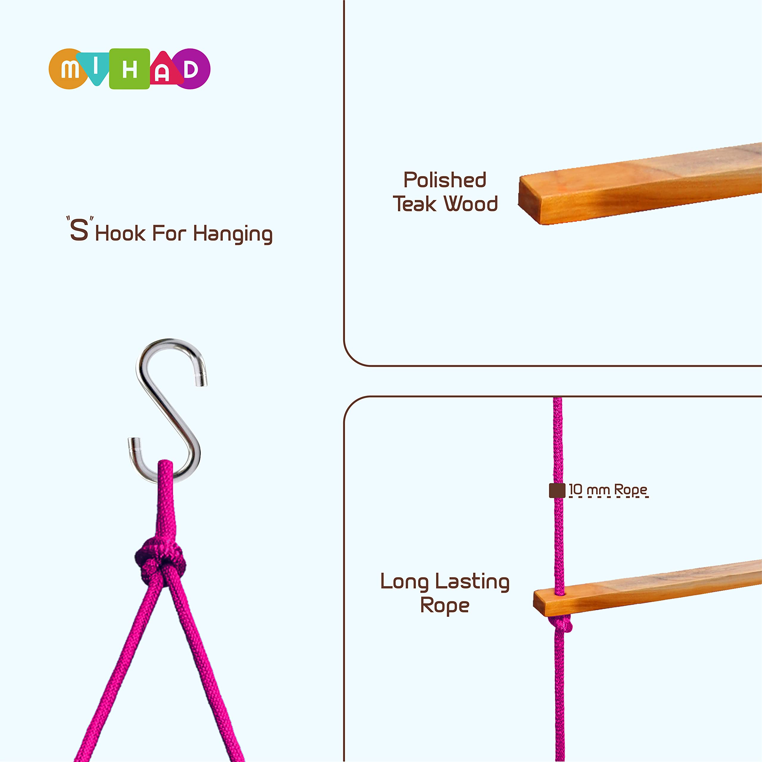 Ashish Rope Climbing Ladder Indoor/Outdoor for Kids - Ninja Obstacle, 4 to 10 Years (Pink) 1