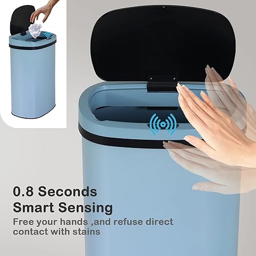 Miniatura 3 de Bote de basura de cocina bote de basura automático de 13 galones con tapa y sensor de movimiento para cocina hogar oficina dormitorio baño sala de