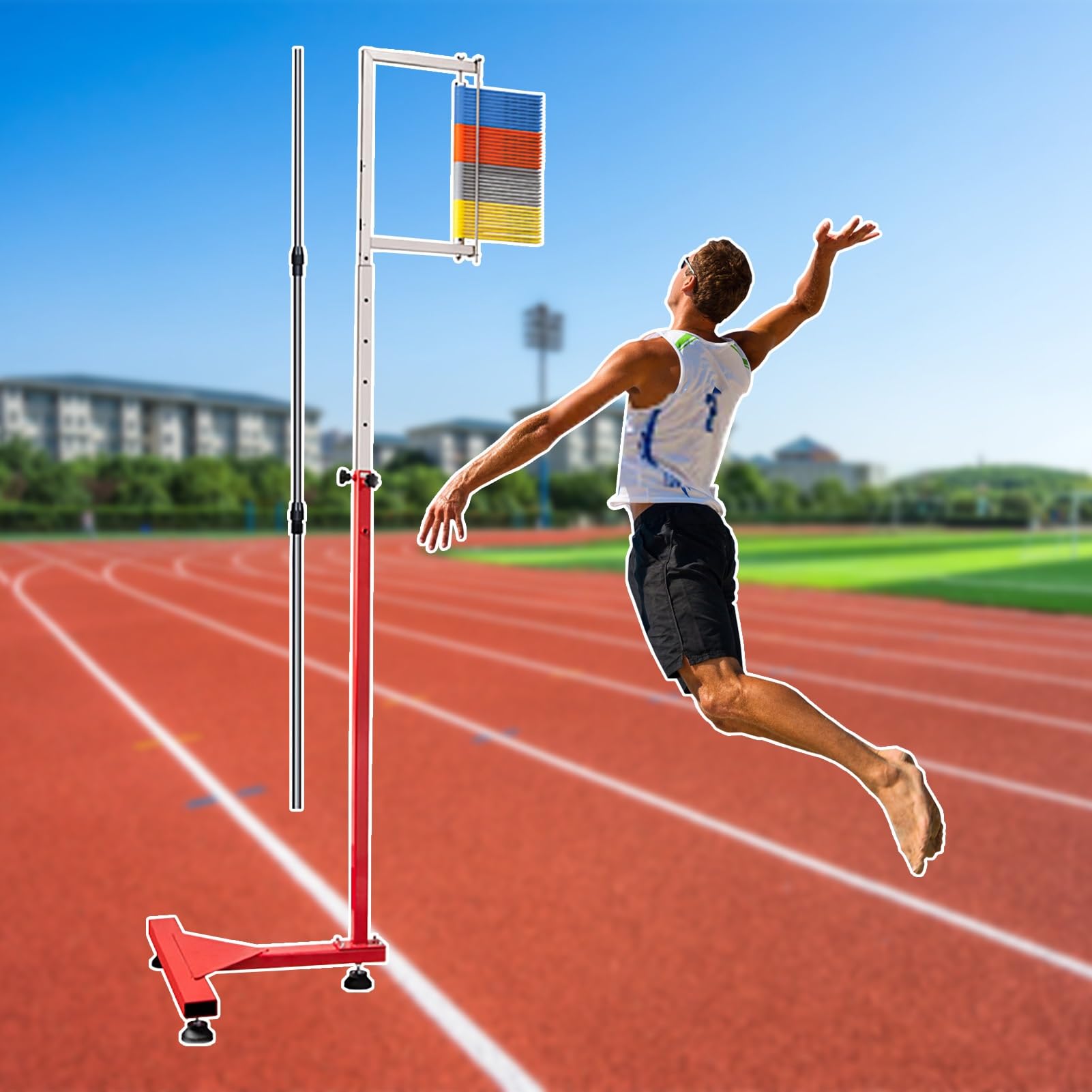 Entrenador de salto vertical con poste de reinicio, dispositivo profesional de medición de altura de salto para pruebas de capacidad de salto