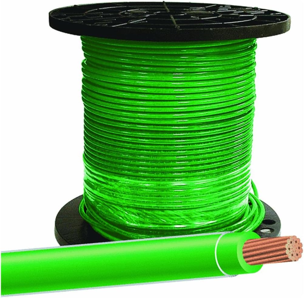 SOUTHWIRE Company LL 20492512 Southwire Building Wire Stranded Copper 8 Ga, 1 Conductor 45 Amp 600 V 90 Deg C 500 ' Green