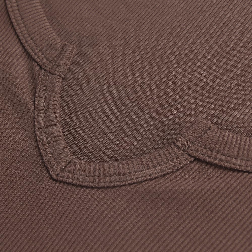 PALINDA Women's Ribbed Fitted Long Sleeve Shirts Basic Notch V Neck T Shirts Layering Tee Tops - Image 3