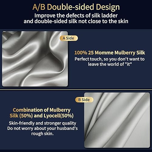 Miniatura 4 de YOUR MOON Funda de edredón de seda de morera de 25 momme tamaño King, juego de 3 piezas de funda de edredón de seda de morera de lujo de alta