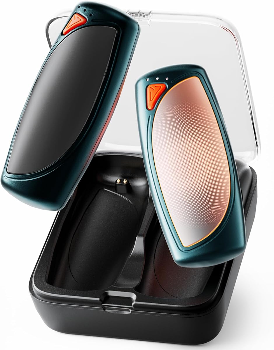 Hand Warmers Rechargeable 2 Packs, Double Sided Heating with AI Charging Case, 14000mAh Electric Hand Warmer Ultra Long Battery Life, Portable Heater Gifts for Christmas,Camping,Hunting