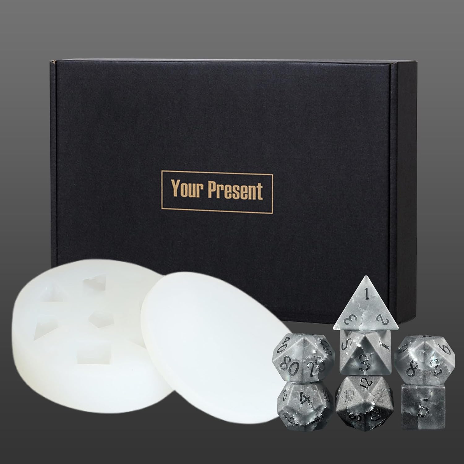 DND dice Mold Polyhedral Sharp Edge Dice Silicone Mold for