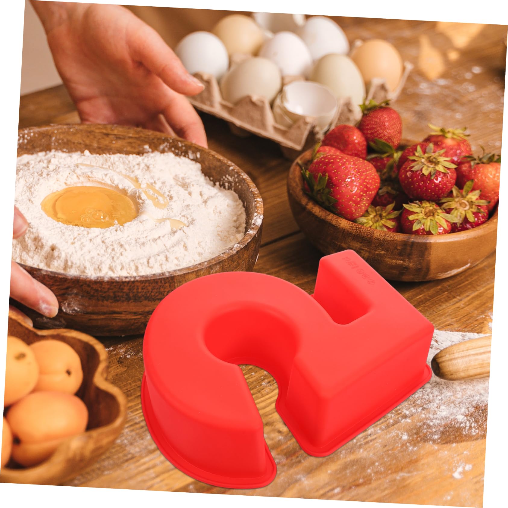 TOPBATHY 5 Piezas Molde De Torta Molde Para Hornear Herramienta Para Hornear Molde Para Pastel Doméstico Molde Para Pastel De Números Repostería Casera Baking Accessory Gel De Sílice Rojo