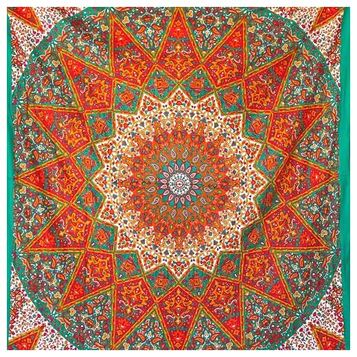 momomus Tapiz Mandala - Estrella - Aesthetic, Grande, Multiuso - Tapices de Pared Decorativos Ideales para la Decoración del Hogar, Habitación o Salón - Naranja, 210x230 cm