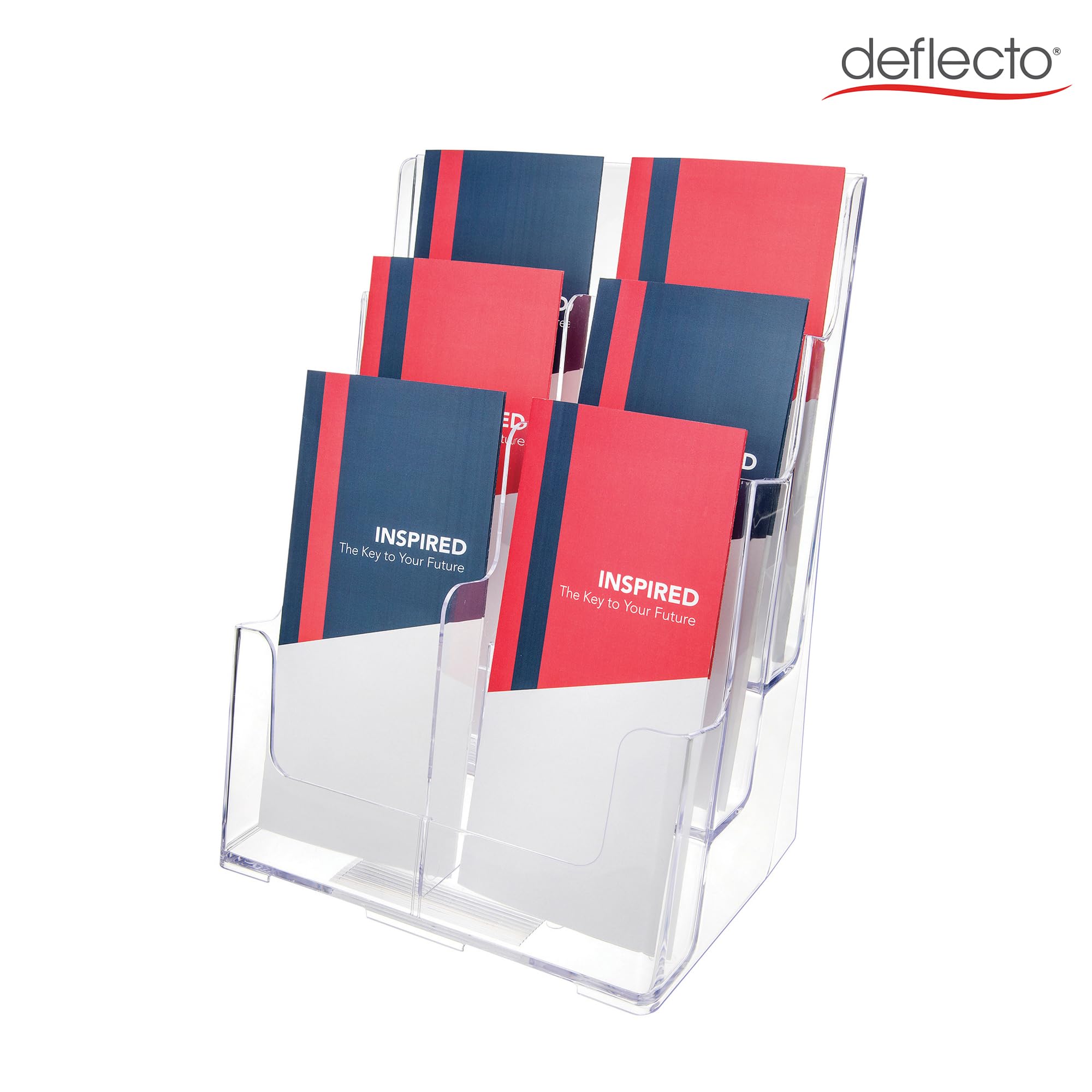 Deflto - Portaritratto a 3 ripiani, 6 tasche, formato A4, trasparente