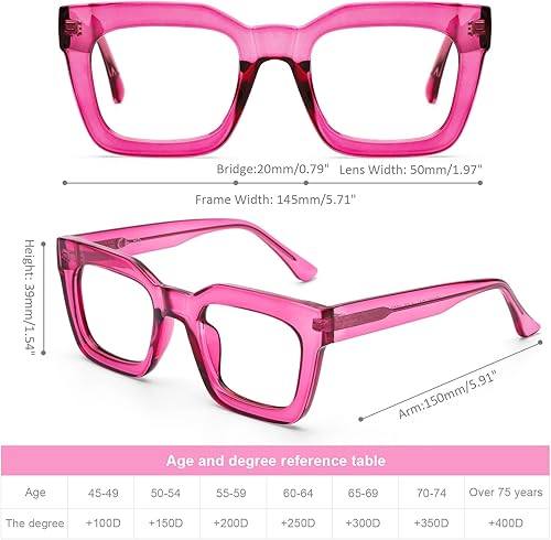 Miniatura 3 de DOOViC Gafas de lectura cuadradas de moda para mujer, bloqueo de luz azul, lectores de computadora, 2.00 de fuerza