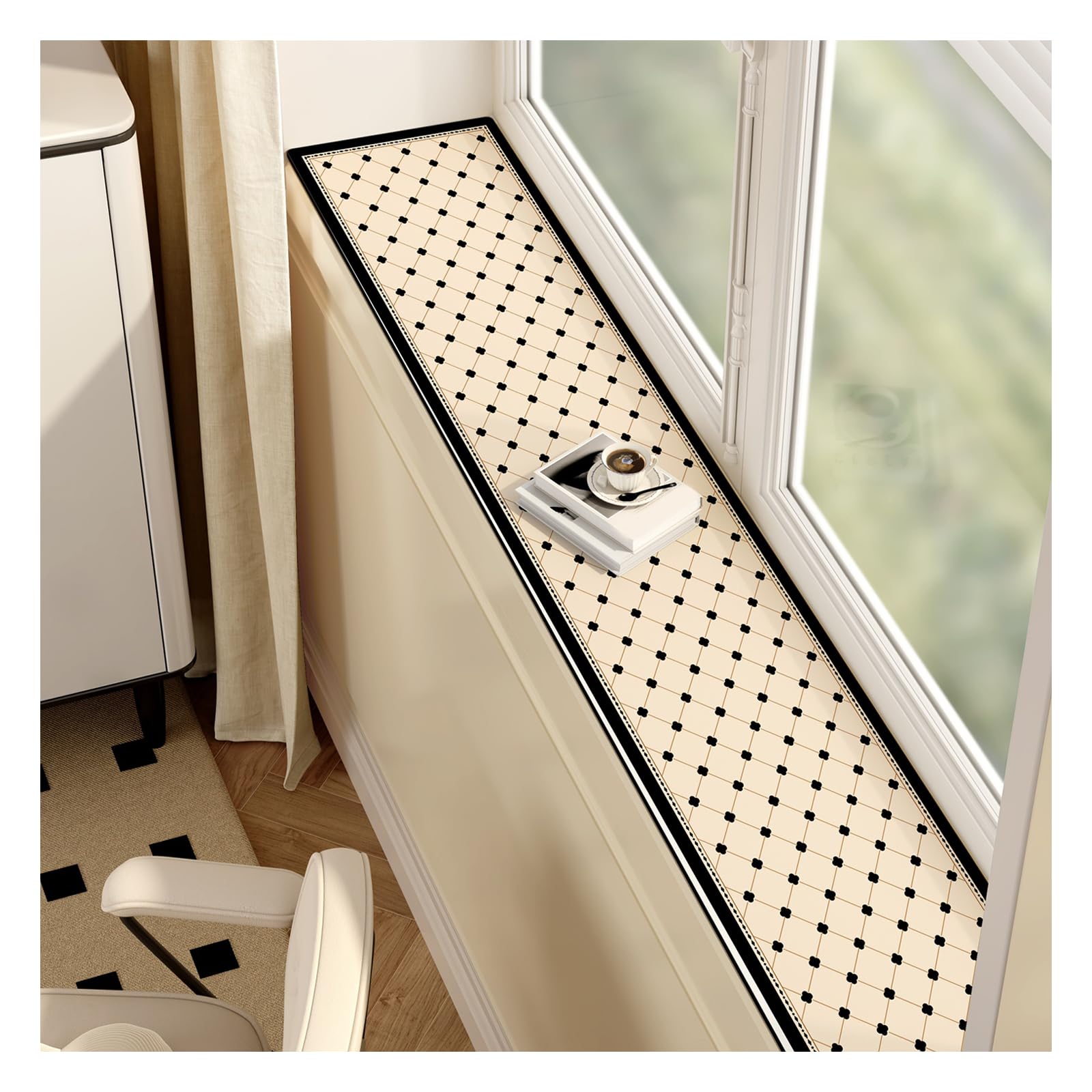 Window Sill Mat, Universal All Seasons Waterproof Matt for Bedroom Balcony Bay Window Tatami Cushion, Non Slip Bottom