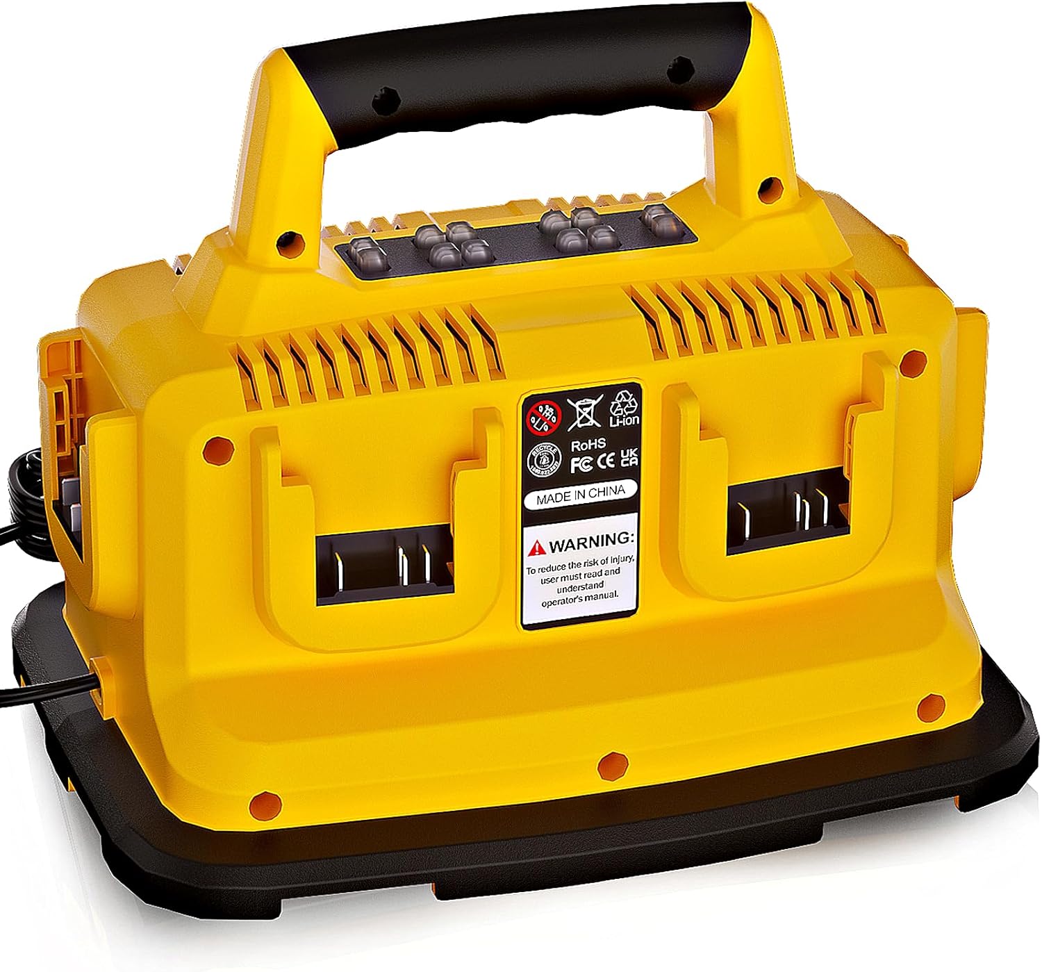 6Ports Simultaneous Charger Replace for Dewalt 20V max Battery Charger DCB104, Rapid Charger Compatible with Dewalt 20V MAX/ 60V Flexvolt Battery