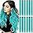 12 PCS Teal Blue Hair Extensions Clip in, Colored Party Highlights Extension for Kids Girls Synthetic Hairpiece Straight 22 inch