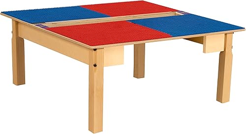 Miniatura 38 de Time-2-Play - Mesa de juego para niños, compatible con ladrillos Lego, madera contrachapada de abedul extra resistente, 35 pulgadas de ancho x 31
