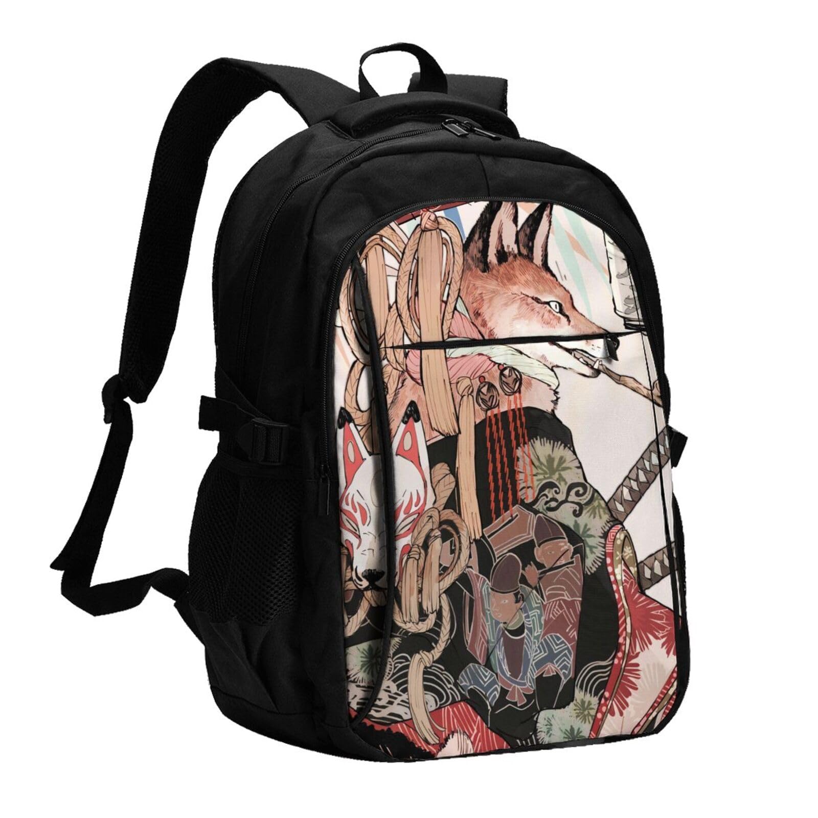 nyamabe　リュック Amazon.co.jp: リュック 面白い きつね 狐 オオガミ 浪人 Pc