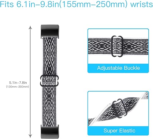 Miniatura 36 de YONWORTH - Banda elástica ajustable para reloj compatible con Fitbit Charge 2. Correa de nailon elástica, suave para muñecas. Pulsera deportiva