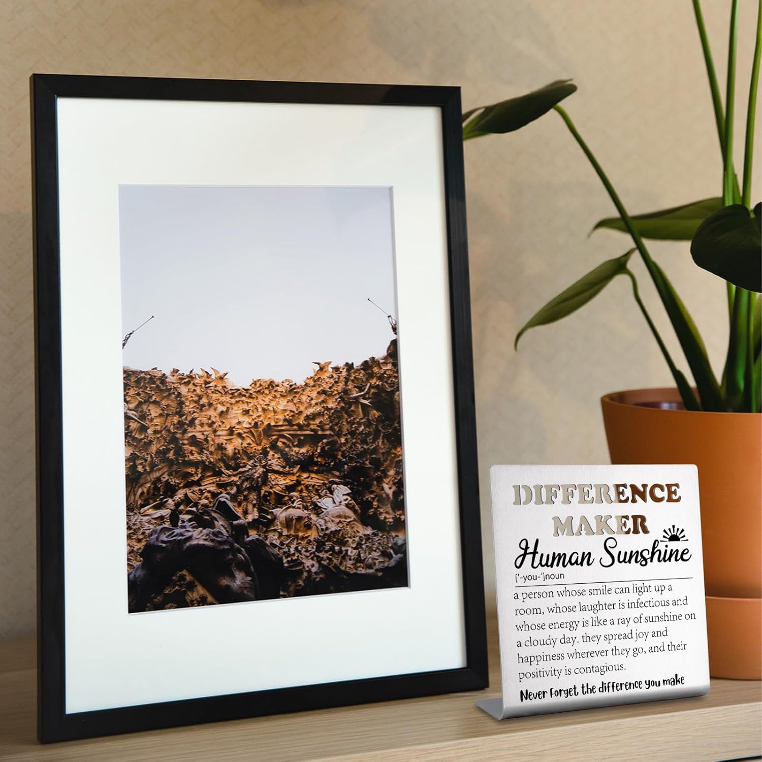 Human Sunshine Gifts for Women, Coworker Leaving, Human Sunshine Plaque, Thank You Appreciation Gifts Friends Women Men Coworkers Inspirational Motivational Office Decorative Signs Plaques bke61 - Image 5